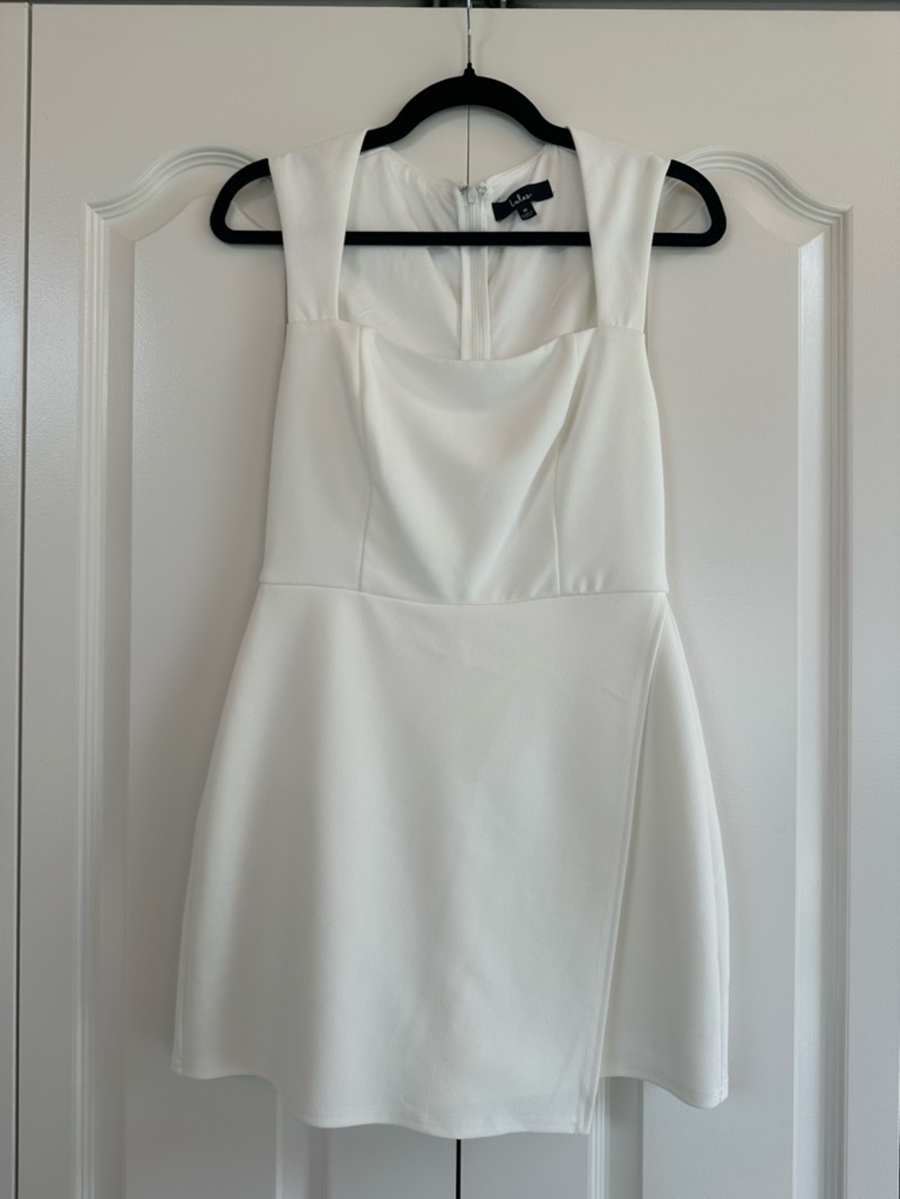 Lulu's White Square Neck Fit-and-Flare Mini Skort Dress